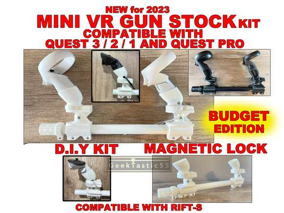 VR Gun Stock Mini fits Oculus Quest 3 / 2 / 1 / Rift-S AND PRO touch controllers. Onward Gun Stock. DIY Kit everything included.  New For 2023