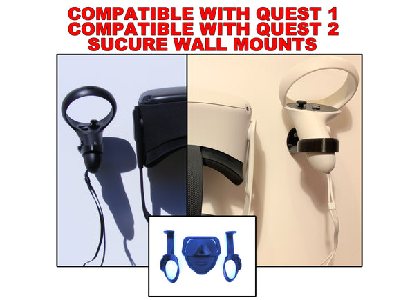 OCULUS Quest compatible wall mount. Compatible Options for QUEST 1 and 2. Includes FREE compatible touch Controller Wall Mounts. fits Rift S