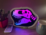 Dinosaur T-rex Desk Lamp RGB | Space age Lamp | Personalised Rainbow table lamp | Cute bedside Lamp | LED nightstand steampunk lamp | dino
