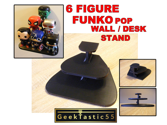Custom 6 Funko Pop Figure display stand - Funko Pop Display Wall Stand - Funko Pop Shelves - Funko Display Stand - Custom Pop Vinyl