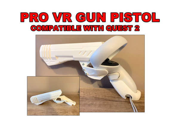 VR Gun Pistol Grip pro fits Oculus Quest 2 controllers only . VR gunstock. Pistol whip compatible. Population one
