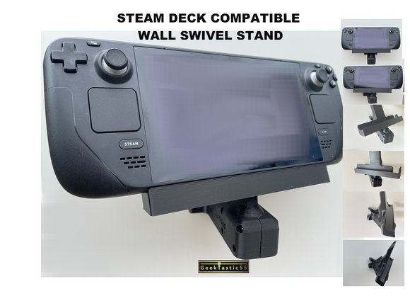 Steam Deck Compatible WALL Pro Swivel Stand / dock. One of a kind. Professional multi angle display stand. Multi angle WALL mount or holder.