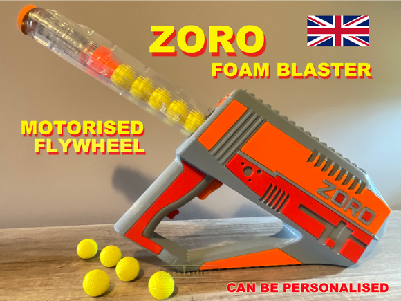 RIVAL ZORO BLASTER. Pro Motorised Flywheel Blaster fully assembled. Motorized custom foam ball blaster Extreme Rate of Fire. Not A Toy. Uk