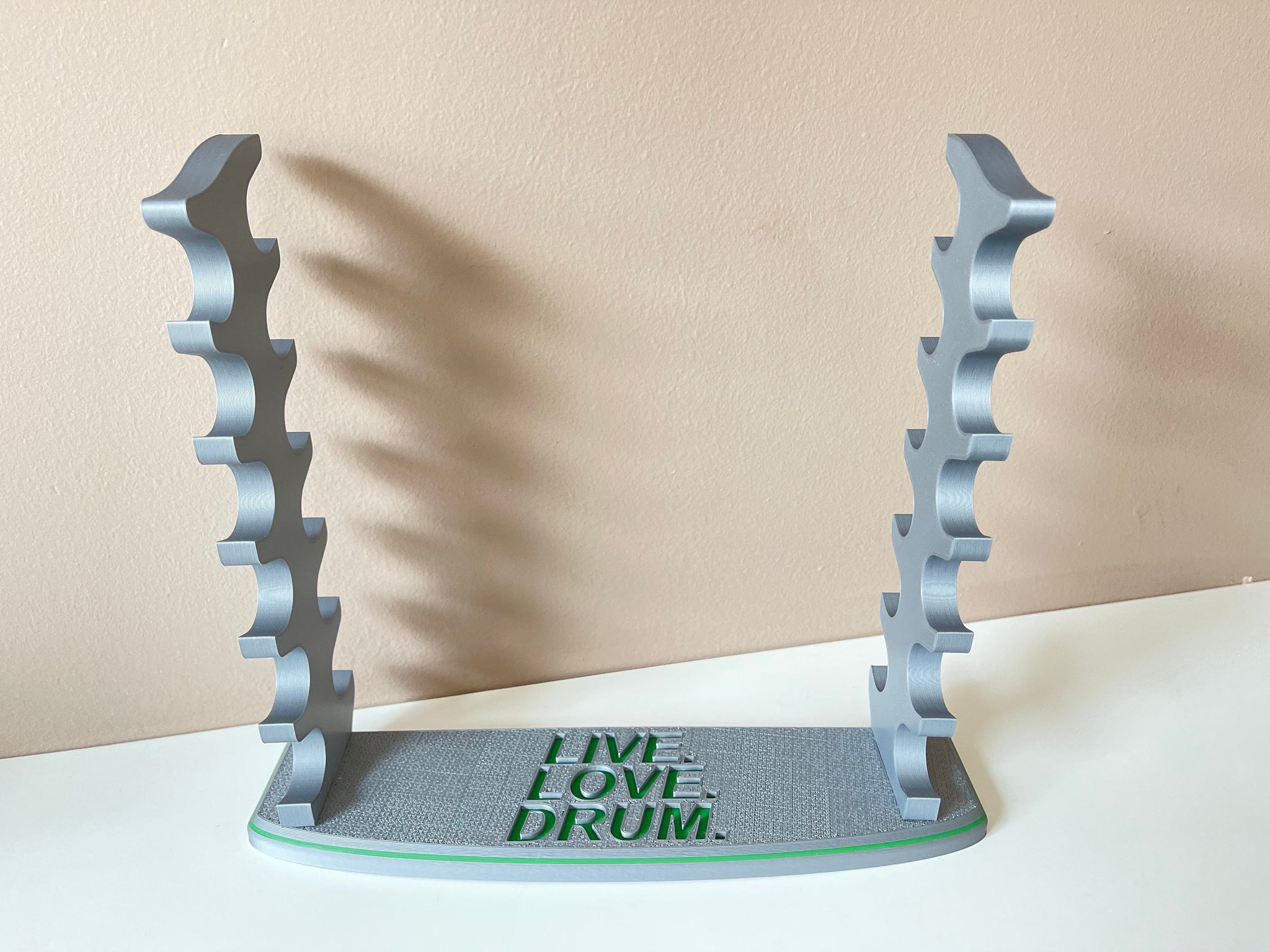 Drumstick Display Rack – Holds 10 Pairs, Wall Mount Or Shelf Stand, With Removable Labels
