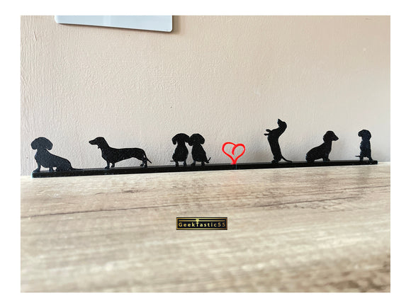 Dachshund Silhouette Ornament gift for dog lover or dog breeder | dachshund lover gift art | Unique Sausage dog, daxies, weiner dog Present.