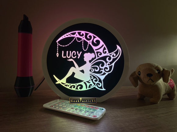 Fairy Desk Lamp RGB | Fairy Princess Decor night light | Personalised Fairy Rainbow table lamp | Fairy LED night lamp | Cute nursery lamp